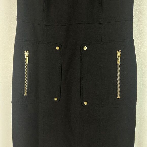 Tory Burch Black Sleeveless Sheath Dress w Gold Hardware - Picture 8 of 11